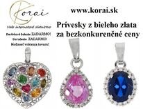 Prívesky z bieleho zlata  Korai